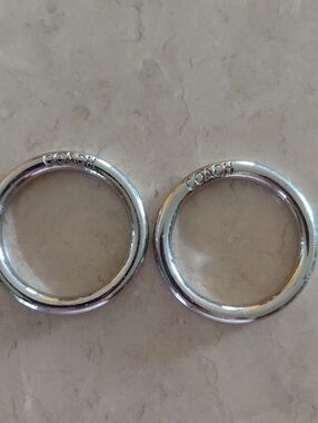 Coach Silver Circular Key Rings - Set of Two